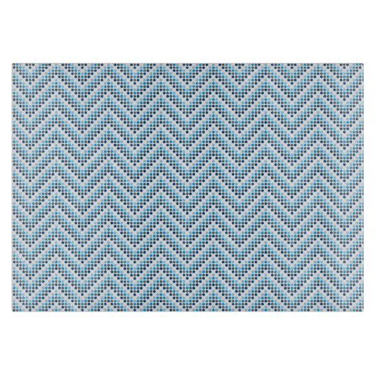 Glass Cutting Board Chevron Stippen Blue Snijplank (Voorkant)