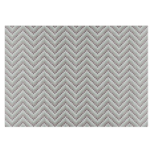 Glass Cutting Board Chevron Stippen Grey Snijplank (Voorkant)