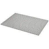 Glass Cutting Board Chevron Stippen Grey Snijplank (Hoek)