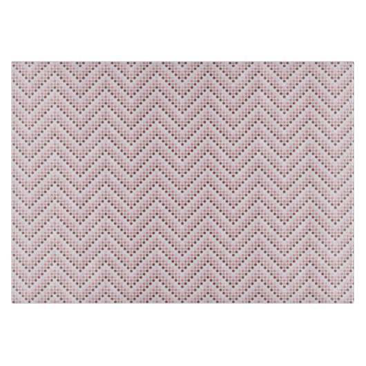 Glass Cutting Board Chevron Stippen Roze Snijplank (Voorkant)