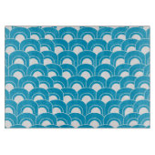 Glass Cutting Board Mod Waves Blue Snijplank (Voorkant)