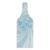 Glass Cutting Board Narwhal Blue Snijplank (Voorkant)