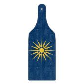 Glass cutting board paddle with flag Macedonia Snijplank (Voorkant)