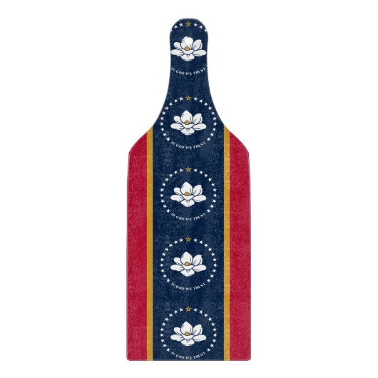 Glass cutting board paddle with flag Mississippi Snijplank (Voorkant)