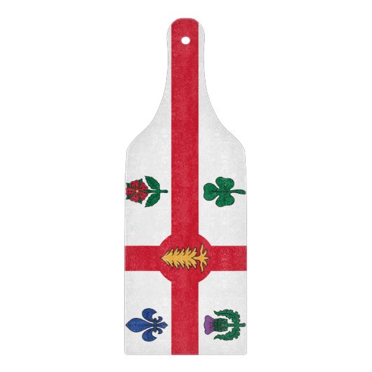 Glass cutting board paddle with flag Montreal Snijplank (Voorkant)