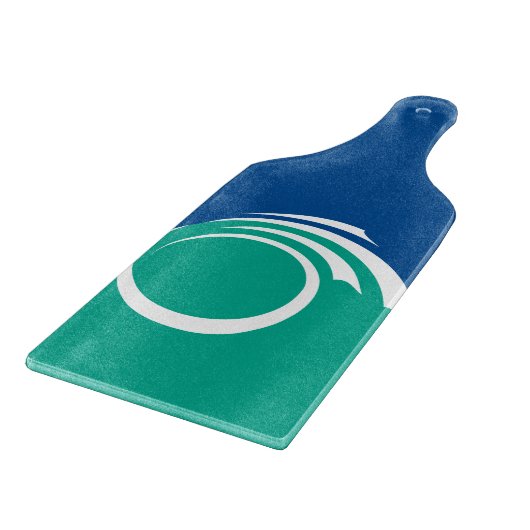 Glass cutting board paddle with flag Ottawa Snijplank (Hoek)