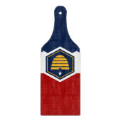 Glass cutting board paddle with flag Utah, USA Snijplank (Voorkant)
