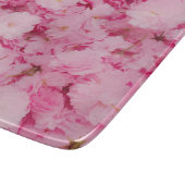 Glass Cutting Board Pink Cherry Blossom Botanical Snijplank (Hoek)