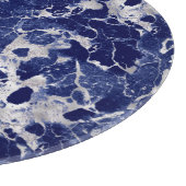 Glass Cutting Board Round - Blue & Silver Marble  Snijplank (Hoek)