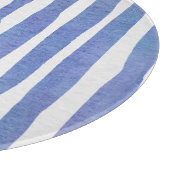 Glass Cutting Board Round - Blue Stripe Pattern Snijplank (Hoek)