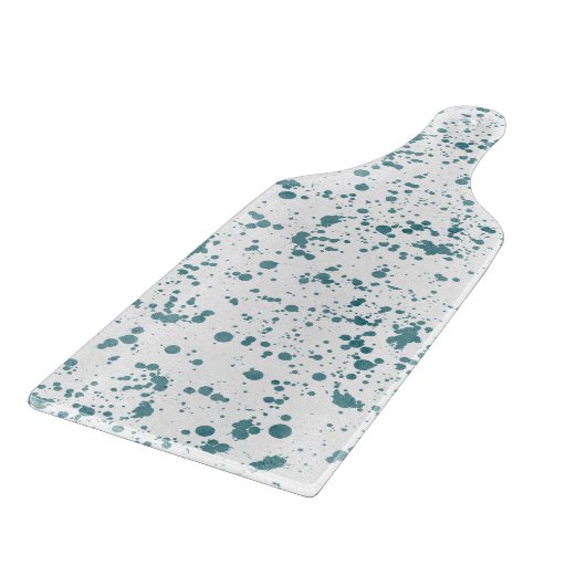 Glass Cutting Board - Teal Splashes & Splatters Snijplank (Hoek)