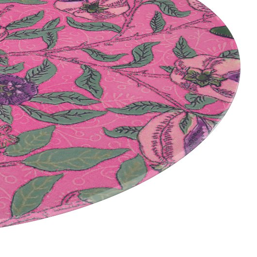 GLASS CUTTING BOARD : WILLIAM MORRIS : POMEGRANAAT SNIJPLANK (Hoek)