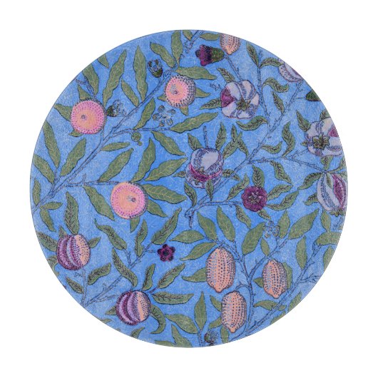 GLASS CUTTING BOARD : WILLIAM MORRIS : POMEGRANAAT SNIJPLANK (Voorkant)