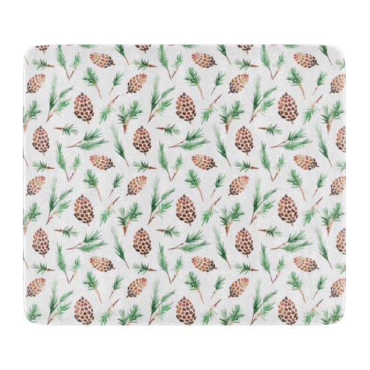 Glass Cutting Board - Winter Pattern Snijplank (Voorkant)