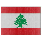 Glass cutting board with Flag of Lebanon Snijplank (Voorkant)