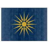 Glass cutting board with Flag of Macedonia, Greece Snijplank (Voorkant)