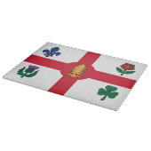 Glass cutting board with Flag of Montreal Snijplank (Hoek)