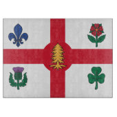 Glass cutting board with Flag of Montreal Snijplank (Voorkant)