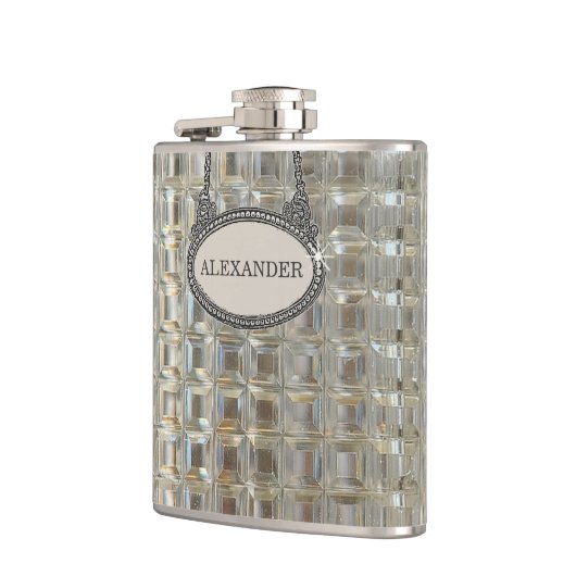 Glass Decanter Afbeelding, gepersonaliseerd Heupfles (Links)