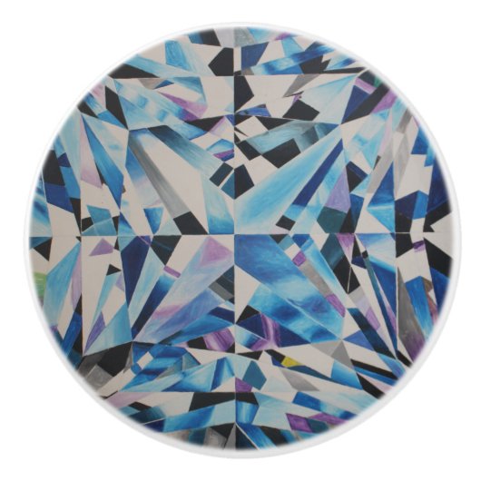 Glass Diamond Ceramic Knob. Keramische Knop (Voorkant)