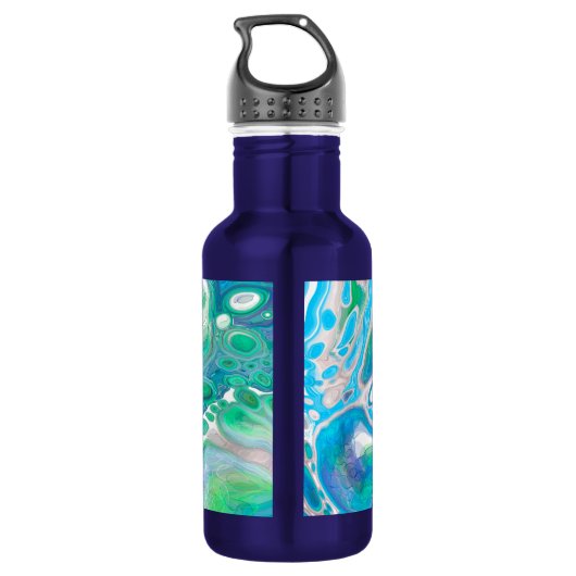 Glass Digital Abstracte Art met speciaal Zee Waterfles (Achterkant)