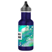 Glass Digital Abstracte Art met speciaal Zee Waterfles (Rechts)