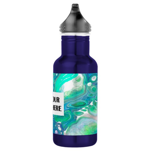 Glass Digital Abstracte Art met speciaal Zee Waterfles (Rechts)