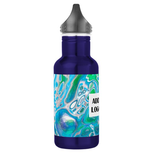 Glass Digital Abstracte Art met speciaal Zee Waterfles (Links)