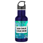 Glass Digital Abstracte Art met speciaal Zee Waterfles (Voorkant)