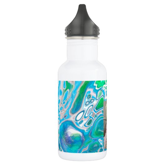 Glass Digital Abstracte Art met speciaal Zee Waterfles (Links)