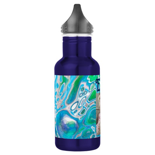 Glass Digital Abstracte Art met speciaal Zee Waterfles (Links)