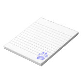Glass Dog Paw Print Aangepast gelijnd Notitieblok (Linkerzijde)