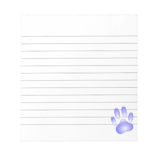 Glass Dog Paw Print Aangepast gelijnd Notitieblok (Voorkant)