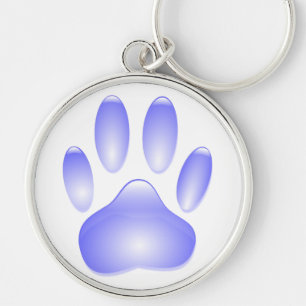 Glass Dog Paw Print Award Sleutelhanger