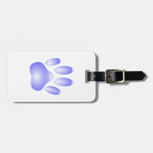 Glass Dog Paw Print Bagagelabel (Voorkant horizontaal)