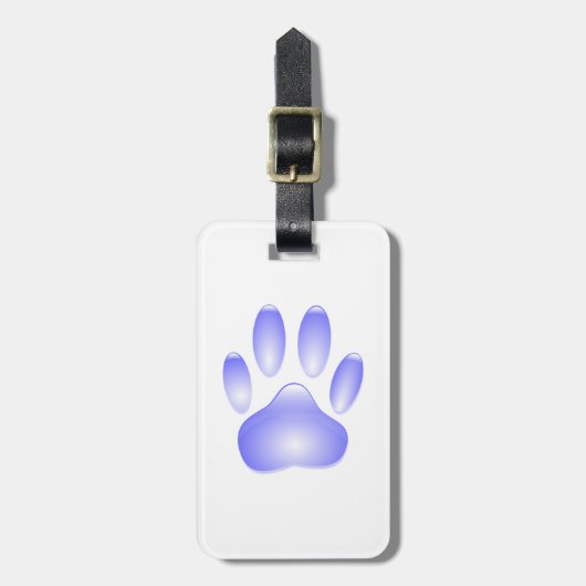 Glass Dog Paw Print Bagagelabel (Voorkant verticaal)