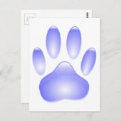Glass Dog Paw Print Briefkaart (Voorkant / Achterkant)