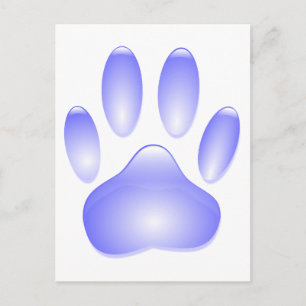 Glass Dog Paw Print Briefkaart