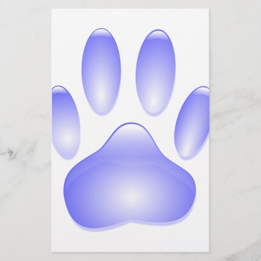Glass Dog Paw Print Briefpapier (Voorkant)