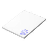 Glass Dog Paw Print Custom Notitieblok (Linkerzijde)