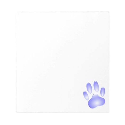 Glass Dog Paw Print Custom Notitieblok (Voorkant)