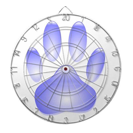 Glass Dog Paw Print Dartbord (Voorkant)