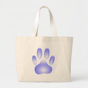 Glass Dog Paw Print Grote Tote Bag