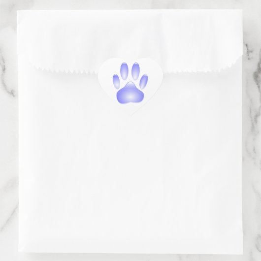 Glass Dog Paw Print Hart Sticker (Tas)