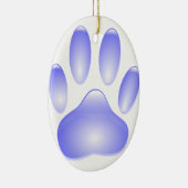Glass Dog Paw Print Keramisch Ornament (Rechts)