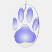 Glass Dog Paw Print Keramisch Ornament (Links)