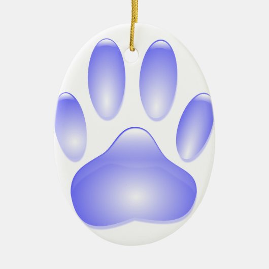 Glass Dog Paw Print Keramisch Ornament (Voorkant)