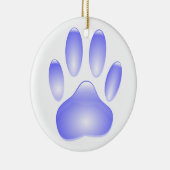 Glass Dog Paw Print Keramisch Ornament (Rechts)