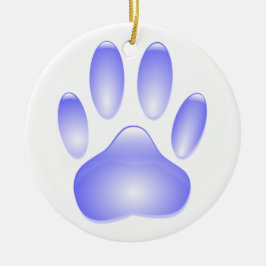 Glass Dog Paw Print Keramisch Ornament