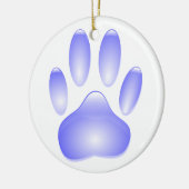 Glass Dog Paw Print Keramisch Ornament (Links)